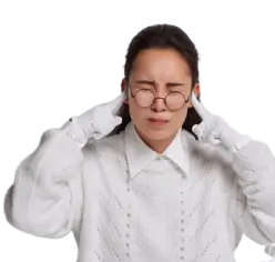 Woman touching her temples