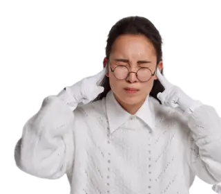 Woman touching her temples