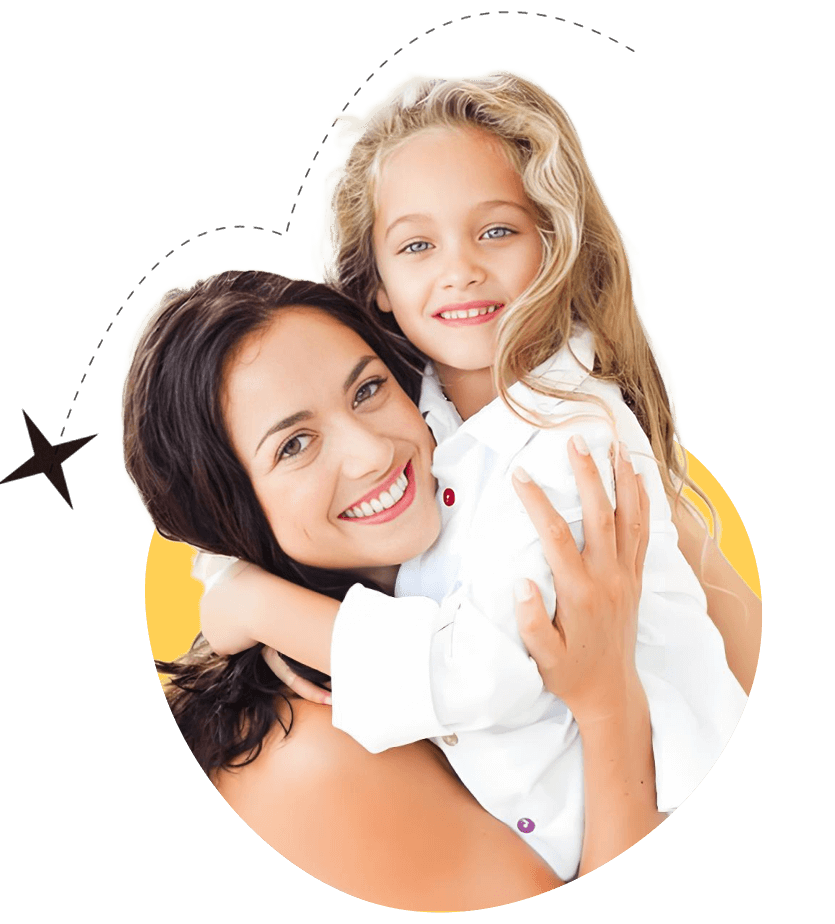 A woman and a child embrace each other warmly, showcasing a moment of affection and connection.